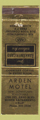 Matchbook Cover - Arden Motel North Sacramento CA