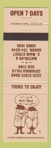 Matchbook Cover - Art's Place Akron OH Cuyahoga Falls