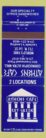 Matchbook Cover - Athens Cafe Greek Laclede ST Louis MO