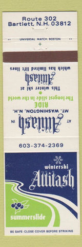 Matchbook Cover - Attitash Summerslide Skiing Bartlett NH Mount Washington