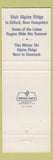 Matchbook Cover - Attitash Summerslide Skiing Bartlett NH Mount Washington