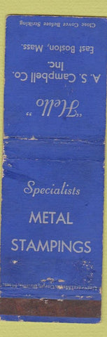 Matchbook Cover - AS Campbell East Boston MA Metal Stamping WORN