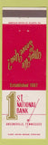 Matchbook Cover - 1st National Bank Greeneville TN