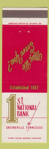 Matchbook Cover - 1st National Bank Greeneville TN