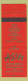 Matchbook Cover - Asia Restaurant Chinese Newington NH WEAR Portsmouth