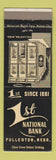 Matchbook Cover - 1st National Bank Fullerton NE