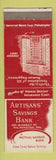 Matchbook Cover - Artisans Savings Bank Wilmington DE WEAR