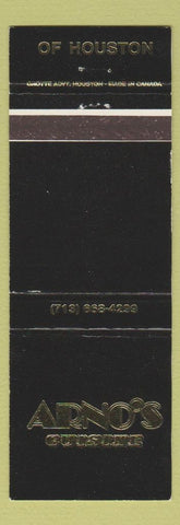 Matchbook Cover - Arno's Restaurant Houston TX
