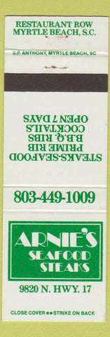 Matchbook Cover - Arnie's Seafood Steaks Myrtle Beach SC
