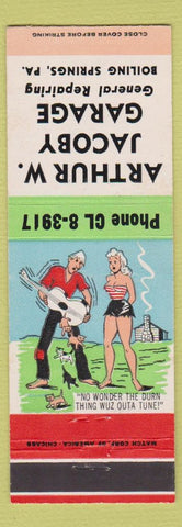 Matchbook Cover - Arthur Jacoby Garage Boiling Springs PA hillbilly