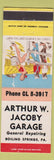 Matchbook Cover - Arthur Jacoby Garage Boiling Springs PA hillbilly