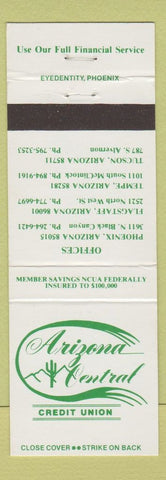 Matchbook Cover - Arizona Central Credit Union Tucson Tempe Flagstaff Phoenix AZ