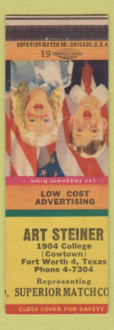 Matchbook Cover - Art Steiner Superior Match Fort Worth TX