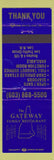 Matchbook Cover - Gateway Family Restaurant Lee NH