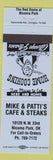 Matchbook Cover - Mike and Patti's Cafe Steaks Nicoma Park OK