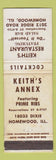 Matchbook Cover - Keith's Restaurant Homewood IL POOR STAINED