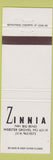 Matchbook Cover - Zinnia Webster Groves MO