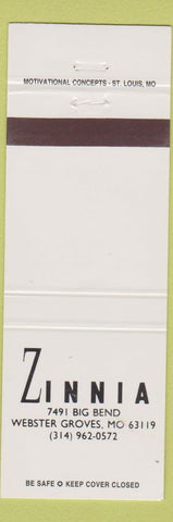 Matchbook Cover - Zinnia Webster Groves MO