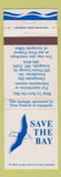 Matchbook Cover - Save the Bay Chesapeake Bay Annapolis MD