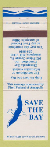 Matchbook Cover - Save the Bay Chesapeake Bay Annapolis MD