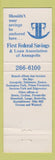 Matchbook Cover - Save the Bay Chesapeake Bay Annapolis MD