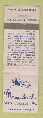 Matchbook Cover - Nittany Lion Inn State College PA