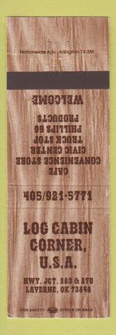 Matchbook Cover - Log Cabin Corner Laverne OK