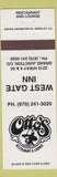 Matchbook Cover - West Gate Inn Grand Junction Colorado Otto's Restaurant
