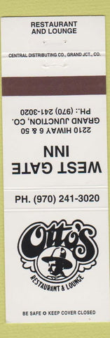 Matchbook Cover - West Gate Inn Grand Junction Colorado Otto's Restaurant
