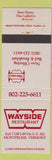 Matchbook Cover - Wayside Restaurant Montpelier VT