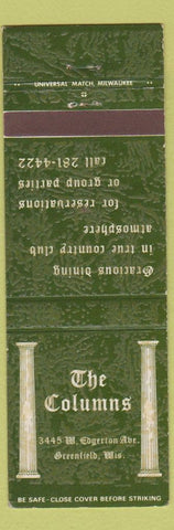 Matchbook Cover - The Columns Greenfield WI