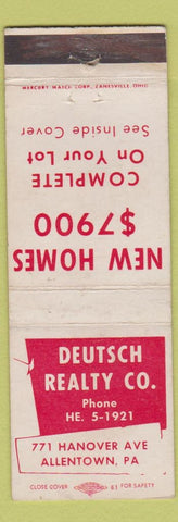 Matchbook Cover - Deutsch Realty Allentown PA
