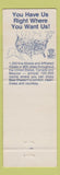 Matchbook Cover - Woods View Inn Milwaukee WI Best Western