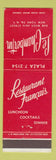 Matchbook Cover - Le Chambertin New York City French Restaurant