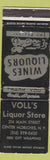 Matchbook Cover - Voll's Liquor Store Center Moriches NY