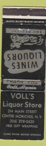 Matchbook Cover - Voll's Liquor Store Center Moriches NY