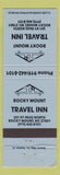 Matchbook Cover - Rocky Mount Travel Inn Rocky Mount N