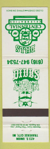 Matchbook Cover - Dills Centennial Celebration Saloon Traverse City MI