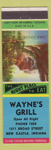 Matchbook Cover - Wayne's Grill New Castle IN