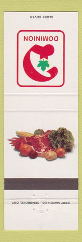 Matchbook Cover - Dominion Foods Grocery Steak Vegetables