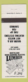 Matchbook Cover - Northland Lumber Almena WI