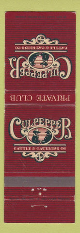 Matchbook Cover - Culpepper Cattle and Catering Rockwall TX
