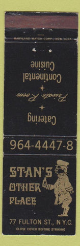 Matchbook Cover - Stan's Other Place New York City