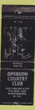 Matchbook Cover - Opequon Country Club Martinsburg WV WORN
