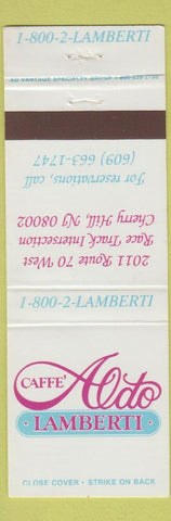 Matchbook Cover - Cafe Aldo Lamberti Cherry Hill NJ