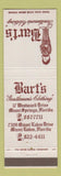Matchbook Cover - Bart's International Clothes Miami Springs FL Lakes
