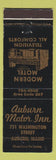 Matchbook Cover - Auburn Motor Inn Auburn ME
