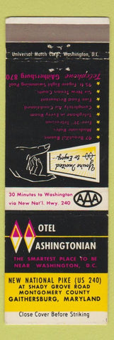 Matchbook Cover - Hotel Washington Gaithersburg MD