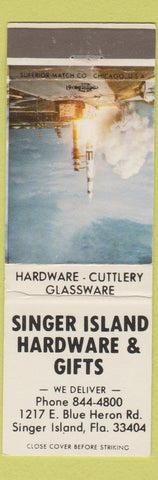 Matchbook Cover - Singer Island Hardware Gifts Singer Island FL