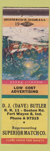 Matchbook Cover - Dave Butler Superior Match Fort Wayne IN